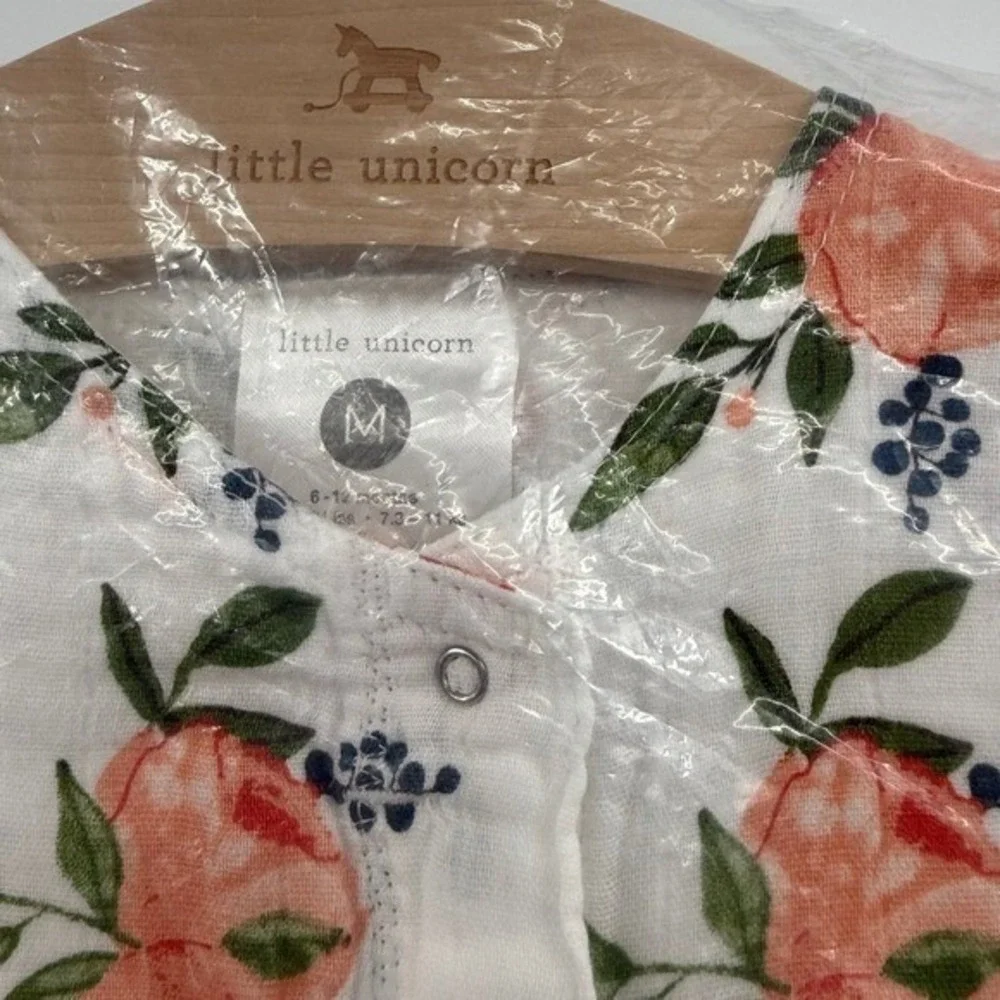 New little unicorn muslin sleep sack roses floral size medium 6-12 months